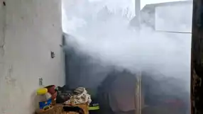 Çorum Alaca'da Kömürlük Yangını Söndürüldü